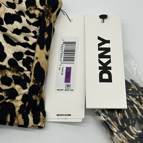 DKNY Jaguar Size XXL 2-Piece Leopard Print Bikini Set w/Removable Straps NWT - Picture 3 of 11